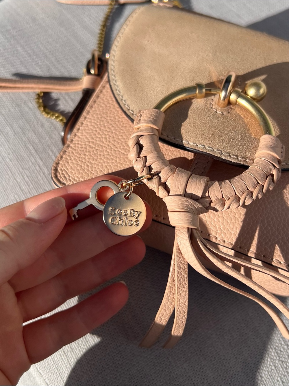 SEE BY CHLOÉ Joan light pink grainy camera bag - Picture 3 of 12